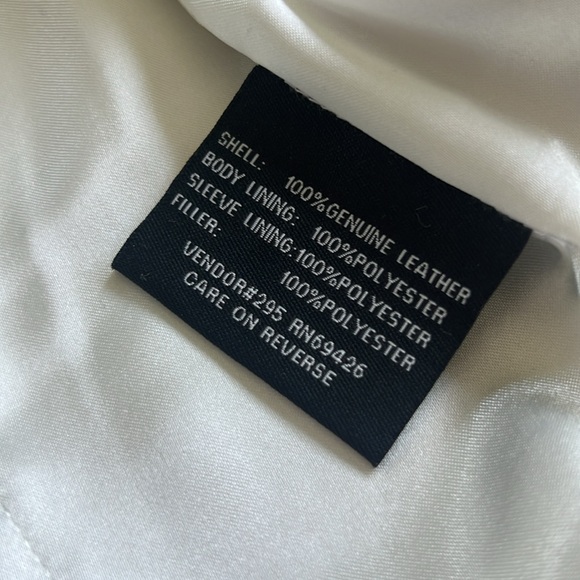 Wilsons Leather Off-White 100% Leather Vintage Jacket Size Medium - Picture 8 of 11